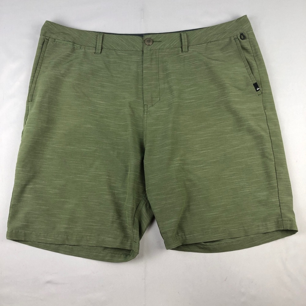 Quiksilver Amphibian Shorts Mens 38 Waist Green Dry Flight Water Repellent